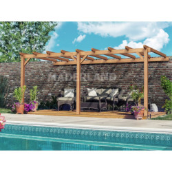 Pergola adossée en bois lamellé-collé 400x400cm Versailles – Maderland