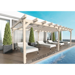 Pergola en bois lamellé-collé 400x400cm Marseille – Maderland