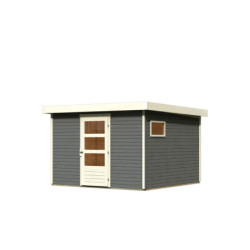 Abri de jardin en bois gris terre 9,24m² Freiburg 6 - Karibu