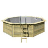 Piscine octogonale en bois Ø470xH111cm liner gris Pool X2 - Karibu