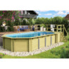 Piscine octogonale allongée en bois L700cm liner bleu terrasse L357,5cm Pool 5 Variante D - Karibu