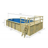 Piscine octogonale allongée en bois L700cm liner bleu terrasse L357,5cm Pool 5 Variante D - Karibu