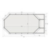 Piscine octogonale allongée en bois L700cm liner bleu terrasse L357,5cm Pool 5 Variante D - Karibu