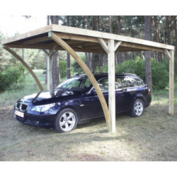 Carport Lido 15,36m² en bois traité autoclave et toit en panneaux ondulés– Gardenas