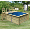 Piscine rectangulaire en bois 44mm Größe 1 avec une terrasse - Karibu