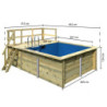 Piscine rectangulaire en bois 44mm Größe 1 avec une terrasse - Karibu