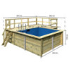 Piscine rectangulaire en bois 44mm Größe 1 avec deux terrasses - Karibu