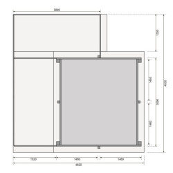Piscine rectangulaire en bois 44mm Größe 1 avec deux terrasses - Karibu