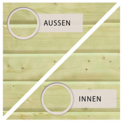 Piscine rectangulaire en bois 44mm Größe 1 avec deux terrasses - Karibu