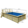 Piscine rectangulaire en bois 44mm Größe 3 avec une terrasse - Karibu