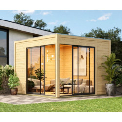 Abri de jardin en bois 9,49m² avec toit plat - Dice 3 - Karibu