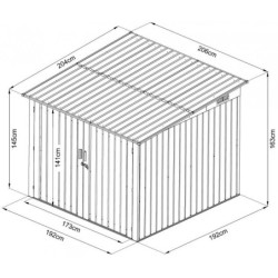 Abri pour 4 vélos en métal anthracite 4,2m² + kit d'ancrage X-METAL