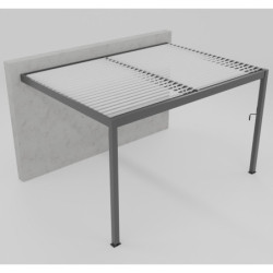 Pergola adossée bioclimatique en aluminium TORINAS - Essency