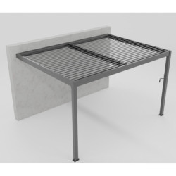 Pergola adossée bioclimatique en aluminium TORINAS - Essency
