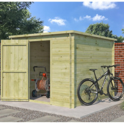 Chalet moderne Svendborg 5,81m² en bois traité 19mm avec porte simple - Gardenas