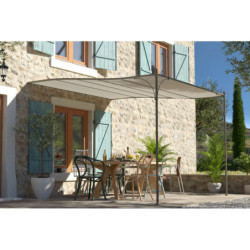 Tonnelle adossée en acier Marron 300x300cm - LUBERON - Couleurs du Monde