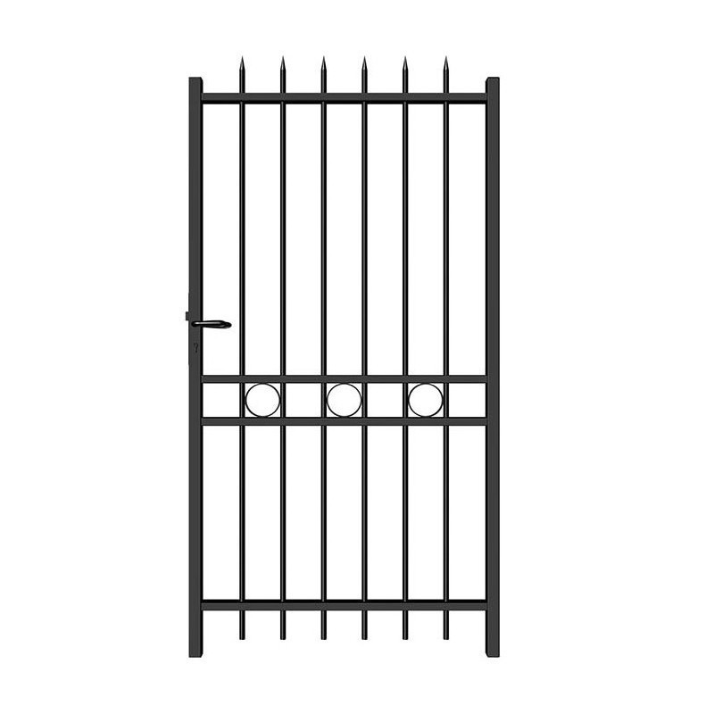 Portillon battant ajouré en acier 100x200cm AMBRE - noir - ROY