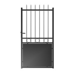 Portillon battant semi-ajouré en acier 100x200cm AMBRE - noir - ROY