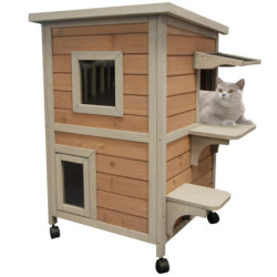Maison pour chats en bois 72x54,5x86cm Cat Home – Lifland