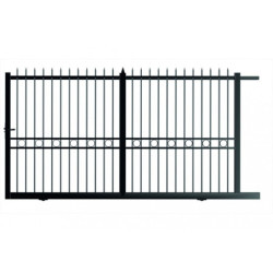 Portail coulissant ajouré en acier 300x200cm AMBRE - refoulement droit - noir - ROY