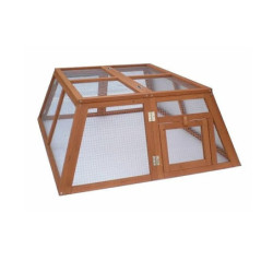 Clapier d’extérieur en bois 120x100x42cm Trapèze – Lifland