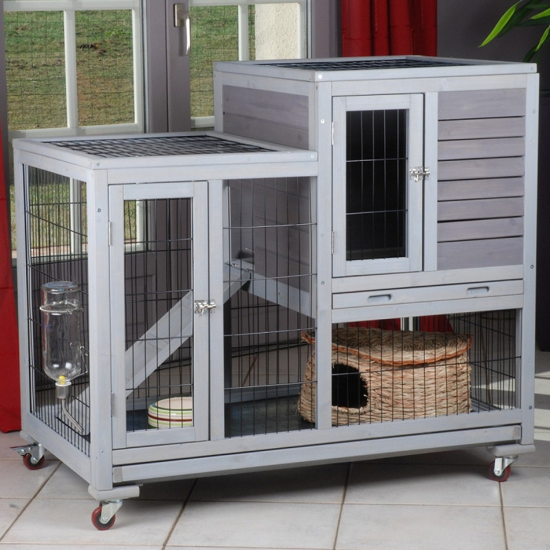 Clapier d’intérieur en bois 100x90x62cm Restland – Lifland