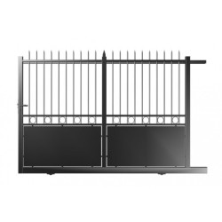 Portail coulissant semi-ajouré en acier 400x200cm AMBRE - refoulement droit - noir - ROY