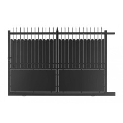 Portail coulissant plein en acier 350x200cm AMBRE - refoulement droit - noir - ROY