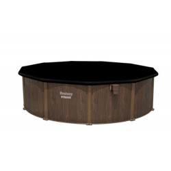 Piscine hors sol ronde Hydrium™ Ø490x130cm en acier aspect bois - Bestway