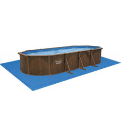 Piscine hors sol ovale Hydrium™ 730x360x130cm en acier aspect bois - Bestway