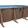 Piscine hors sol ovale Hydrium™ 730x360x130cm en acier aspect bois - Bestway