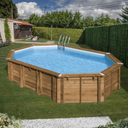 Piscine bois ovale 656x456cm AVOCADO - Gré