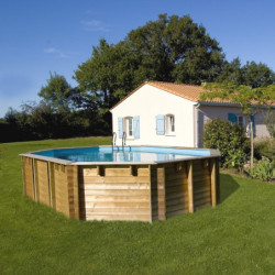 Piscine bois ovale 672x472cm VERMELA - Gré