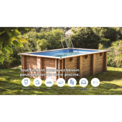 Piscine bois rectangulaire 375x200cm LEMON - Gré