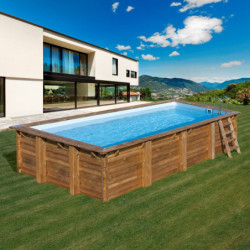 Piscine bois rectangulaire 620x420cm EVORA 2020 - Gré