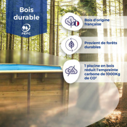 Piscine bois rectangulaire 815x420cm BRAGA - Gré
