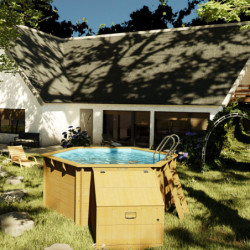 Coffre de filtration bois pour piscine H.146cm - Gré