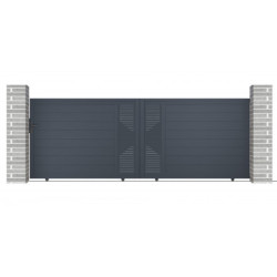 Portail coulissant en aluminium 392x142cm FANCY TIME - X-Metal