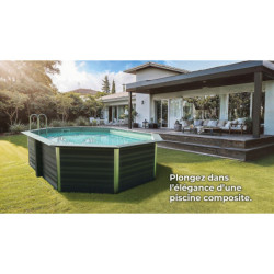 Piscine en composite ovale 664x386cm - projecteur LED - AVANTGARDE - Gré