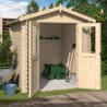 Abri de jardin deux pans en bois massif 2,45m² - madriers 28mm - Eden