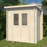 Abri de jardin monopente en bois massif 1,95m² - madriers 28mm - Eden	