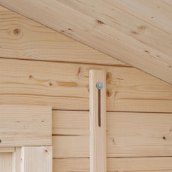 Abri de jardin monopente en bois massif 1,95m² - madriers 28mm - Eden	