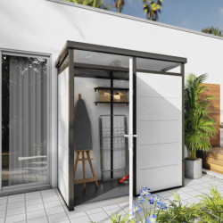 Abri de jardin modulaire isolé 2x1m profils noirs - plancher inclus - Everbox