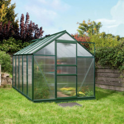 Serre de jardin Planet 6,2m² en aluminium émeraude et polycarbonate 6mm - Vitavia