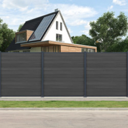 Clôture en bois composite premium 180xH.190cm - coloris gris anthracite - Compolife