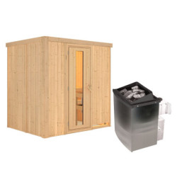 Sauna traditionnel BODIN - poêle 9000W ctrl intégré sans couronne -KARIBU
