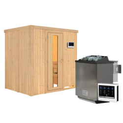 Sauna traditionnel BODIN - poêle Easy Bio 9000W sans couronne - KARIBU