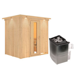 Sauna traditionnel BODIN - poêle 9000W ctrl intégré et couronne - KARIBU
