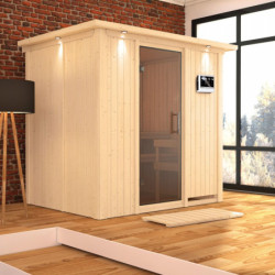 Sauna traditionnel BODIN - poêle Easy Bio 9000W et couronne - KARIBU